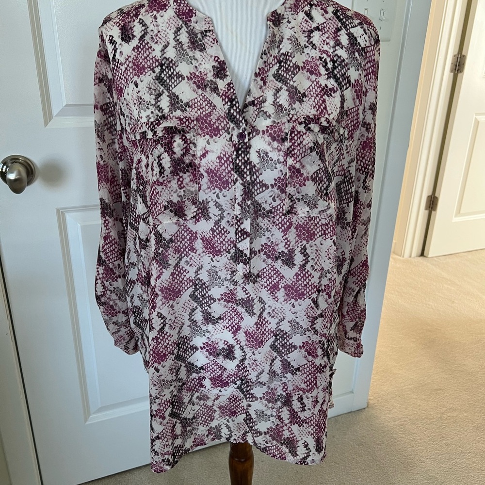 Apt. 9 - Women's Patterned Blouse with 3/4 length Sleeves XL